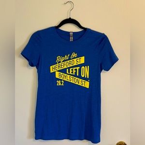 Next Level Blue Graphic Short Sleeved Shirt Size Medium